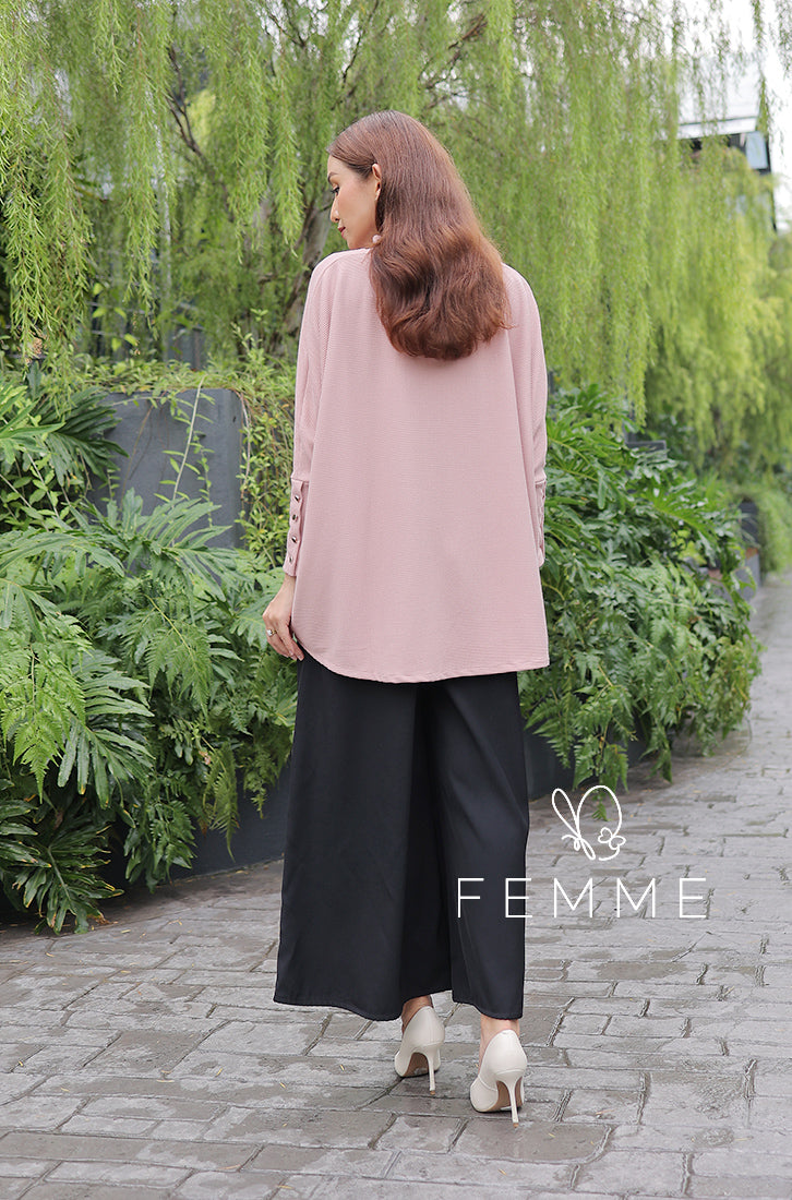 Casual 2024: FEMME KNITWEAR TOP (LIGHT DUSTY PINK)