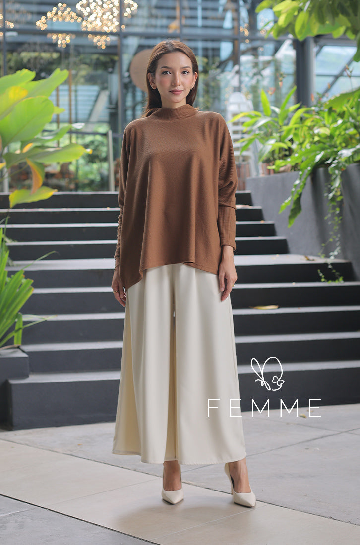 Casual 2024: FEMME KNITWEAR TOP MOCHA BROWN