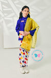 Ready stock BBD MERDEKA 2024: Embroidered Organza Selendang (yellow/red)