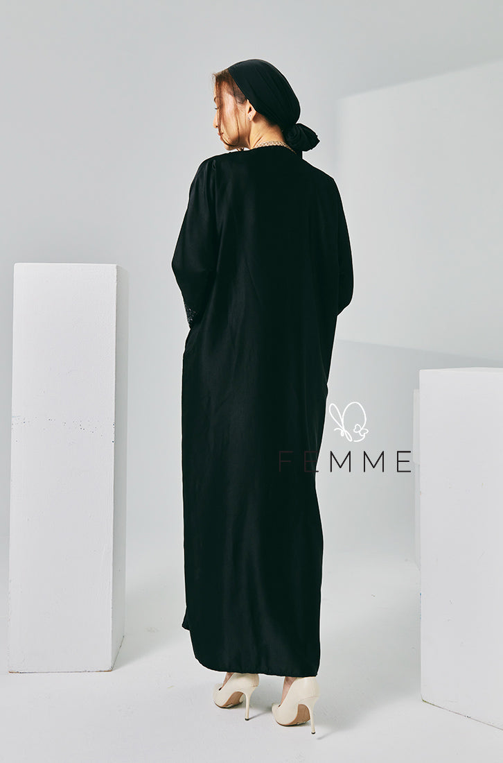 Eid-Adha 2024 : FEMME Abaya Sequin (Black)