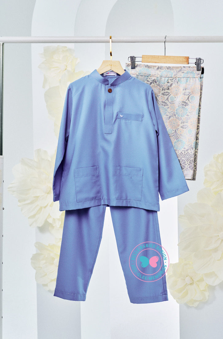 (PRE-ORDER) The Golden Chapter:  BBD X Batboy Baju Melayu - Ash Ultramarine (Blue)