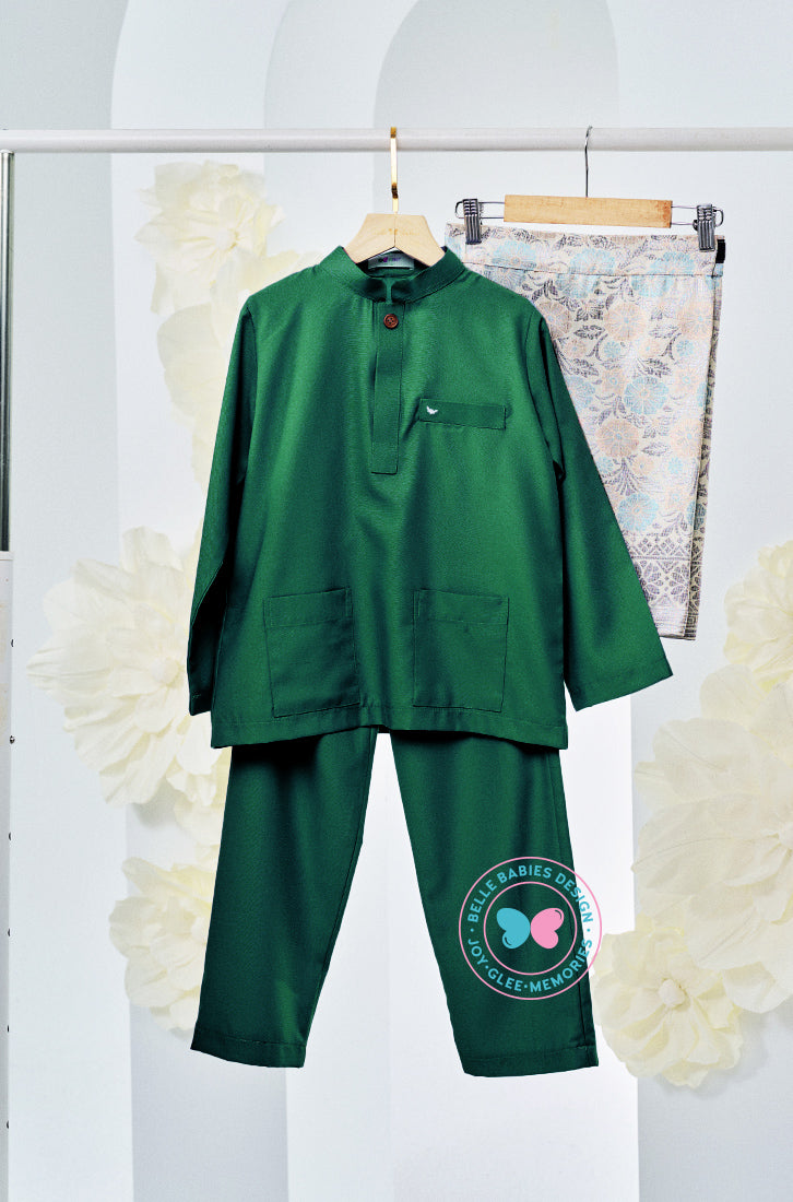 (PRE-ORDER) The Golden Chapter:  BBD X Batboy Baju Melayu - Emerald Green