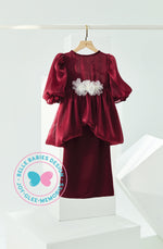 BBD Wedding & Celebration: Shimmer Organza Kurung -Deep Maroon