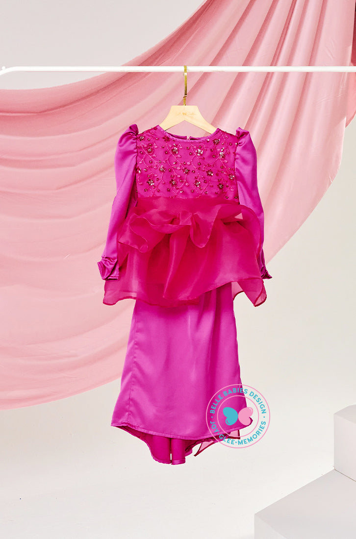 (PRE-ORDER) The Golden Chapter:  BBD Damia Sequin Kurung (Fuchia Pink)