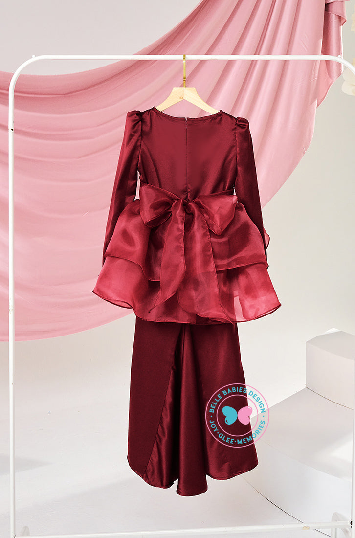 (PRE-ORDER) The Golden Chapter:  BBD Damia Sequin Kurung (Deep Maroon Burgundy)