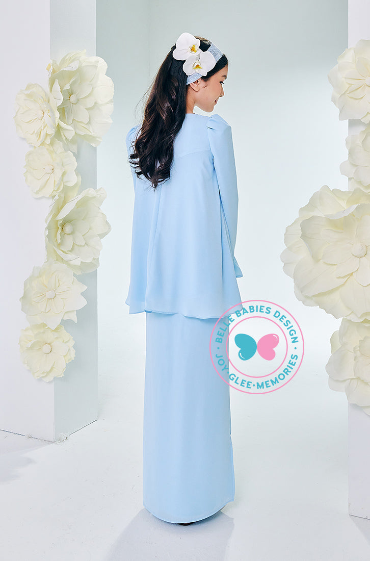 (DEPOSIT-PREORDER) The Golden Chapter:BBD Demure Modern Kurung (Ice Blue)