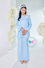 (DEPOSIT-PREORDER) The Golden Chapter:BBD Demure Modern Kurung (Ice Blue)