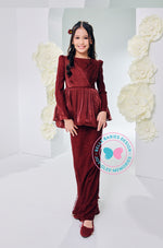 (DEPOSIT-PREORDER) The Golden Chapter:  BBD Rhea II Glitter Kurung (Burgundy Maroon)