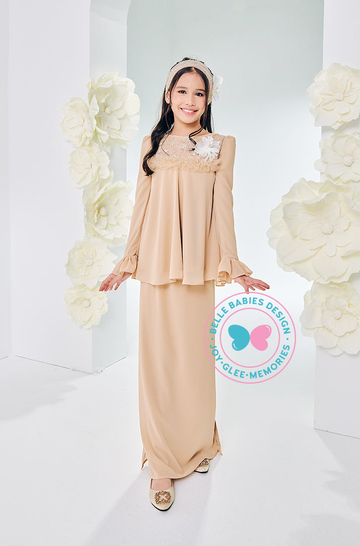 (DEPOSIT-PREORDER) The Golden Chapter: BBD Demure Modern Kurung (Tan Brown)