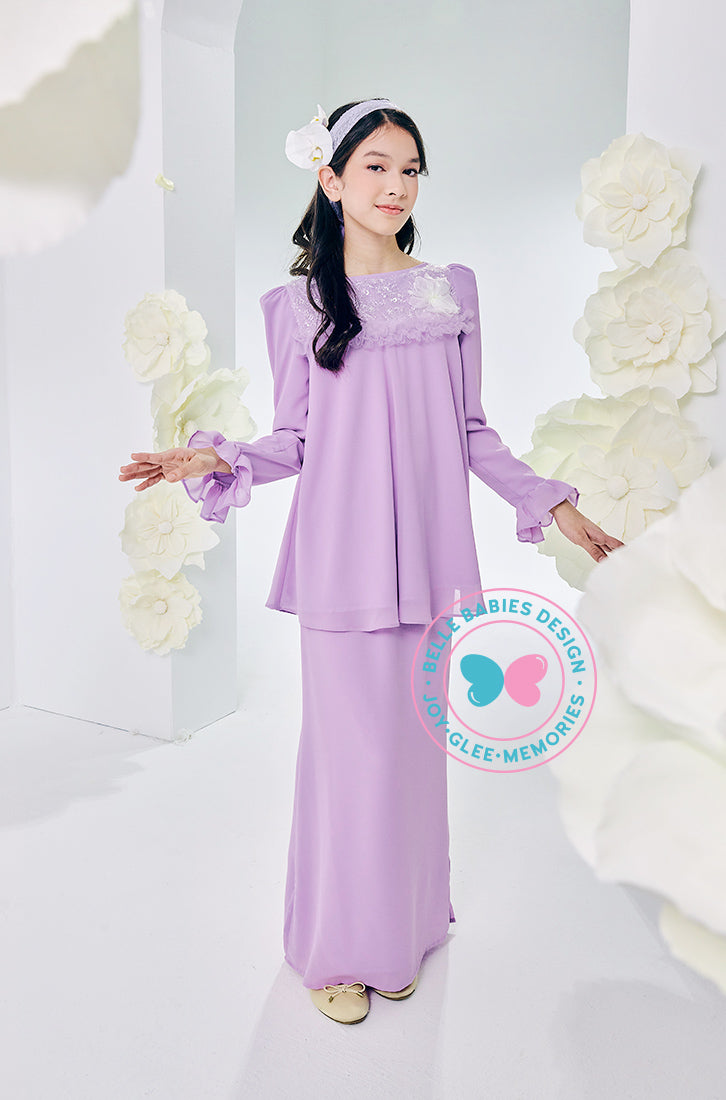 (DEPOSIT-PREORDER) The Golden Chapter: BBD Demure Modern Kurung (Lavender Blush)