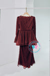 (DEPOSIT-PREORDER) The Golden Chapter:  BBD Rhea II Glitter Kurung (Burgundy Maroon)