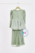 (DEPOSIT-PREORDER) The Golden Chapter:  BBD Rhea II Glitter Kurung (Powder Green)