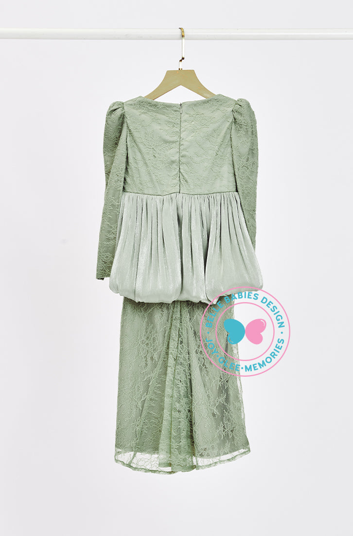 (DEPOSIT-PREORDER) The Golden Chapter:  BBD Rhea II Glitter Kurung (Powder Green)