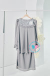 (DEPOSIT-PREORDER) The Golden Chapter: BBD Demure Modern Kurung (Twilight Grey)