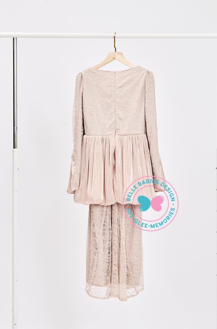 (DEPOSIT-PREORDER) The Golden Chapter: BBD Rhea II Glitter Kurung (Champagne Beige)