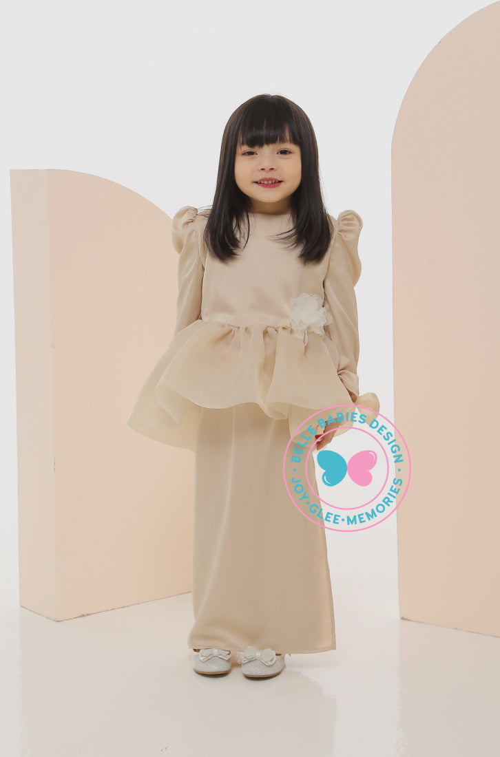 BBD Bubble Organza Peplum (bow) - Champagne Brown