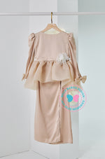 BBD Bubble Organza Peplum (bow) - Champagne Brown